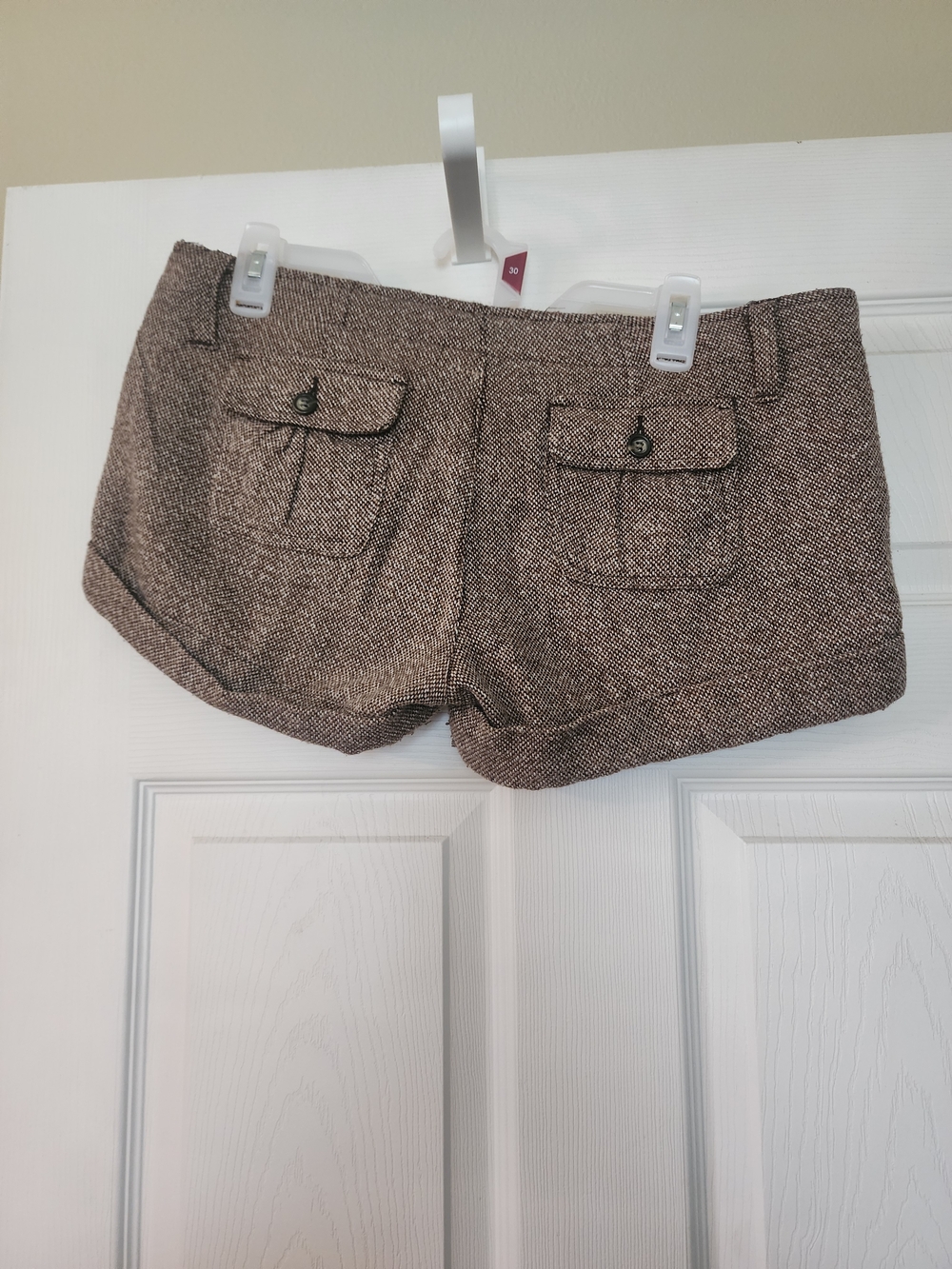 Love Culture Tweed Short Shorts - Brown